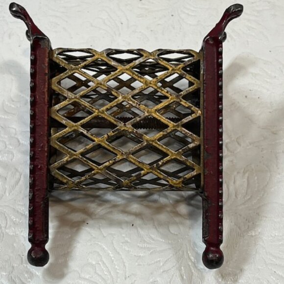 VTG Arcade Cast Iron Footed Cash Register Mesh Coin Bank 3.25"x2.5"x3.75" - Picture 10 of 14